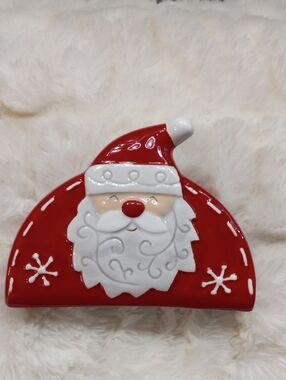 Christmas Santa Decorative Napkin Holder - Red and White